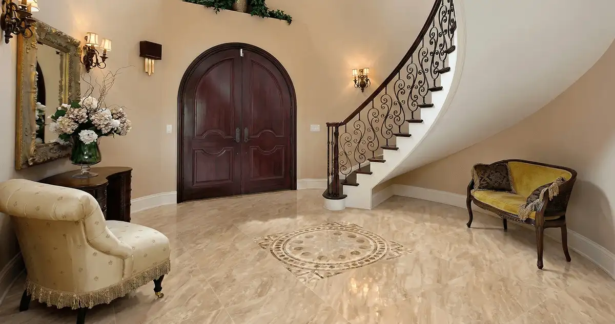 Entrance hall with professionally installed ceramic tile flooring in Stockton CA